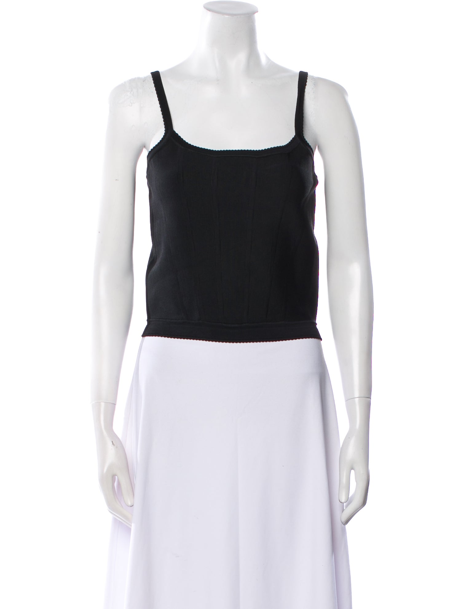 Fleur Du Mal Square Neckline Sleeveless Crop Top